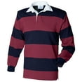 thumbnail image 1 of Front Row Sewn Stripe Long Sleeve Sports Rugby Polo Shirt, 1 of 4