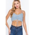 thumbnail image 1 of Front Ruched Detail Sweater Knit Crop Cami Top, 1 of 4