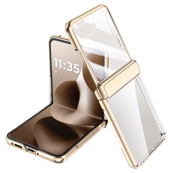 Shock-Absorbent Hard Shell Fashion Cell Phone Case for Motorola Moto Razr 50 60pro/60ultra, Gold
