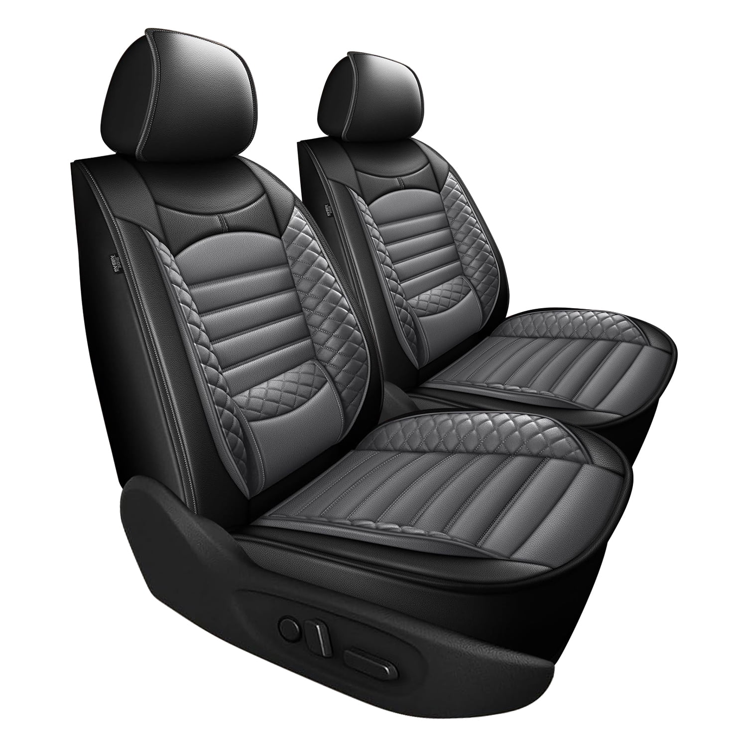 Front Seat Covers Fit for Toyota Sequoia 2001-2026 Premium Faux Leather Luxury Car Seat Protector,Comfort Full Coverage Automotive Seat Covers Grey,Front Set(2 Seats)