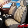 thumbnail image 1 of Front Seat Covers Fit for Dodge/Chevrolet Dart 2013-2016, Premium Faux Leather Waterproof Breathable Anti‑Slip Seat Protectors, Gray&Beige, 1 of 7