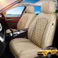 thumbnail image 1 of Front Seat Covers Fit for Dodge/Chevrolet Hornet 2022-2026, Premium Faux Leather Waterproof Breathable Anti‑Slip Seat Protectors, Beige, 1 of 7