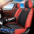 thumbnail image 1 of Front Seat Covers Fit for Ford Focus 2000-2021, Premium Faux Leather Waterproof Breathable Anti‑Slip Seat Protectors, Black&Red, 1 of 7