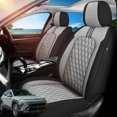 thumbnail image 1 of Front Seat Covers Fit for Hyundai Kona 2000-2026, Premium Faux Leather Waterproof Breathable Anti‑Slip Seat Protectors, Black&Gray, 1 of 7