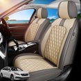 thumbnail image 1 of Front Seat Covers Fit for Hyundai Sonata 1999-2026, Premium Faux Leather Waterproof Breathable Anti‑Slip Seat Protectors, Gray&Beige, 1 of 7