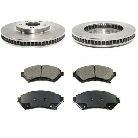 Front Semi-Metallic Brake Pad and Rotor Kit - Compatible with 1997 - 2005 Cadillac DeVille 1998 1999 2000 2001 2002 2003 2004