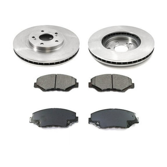 Front Semi-Metallic Brake Pad and Rotor Kit - Compatible with 2003 - 2008 Honda Pilot 2004 2005 2006 2007