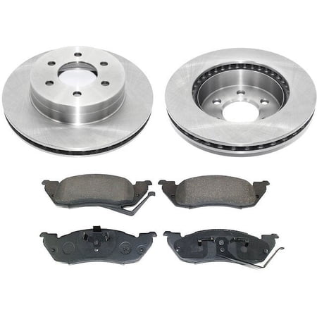 Front Semi Metallic Brake Pads and Rotor Kit - Compatible with 1997 - 1998 Dodge Dakota
