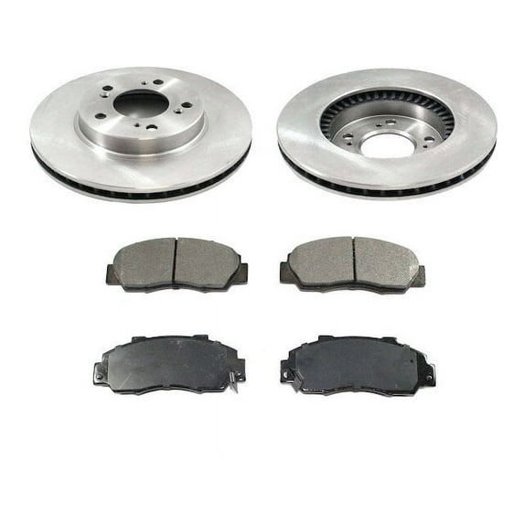 Front Semi Metallic Brake Pads and Rotor Kit - Compatible with 1997 - 2001 Honda CR-V 1998 1999 2000