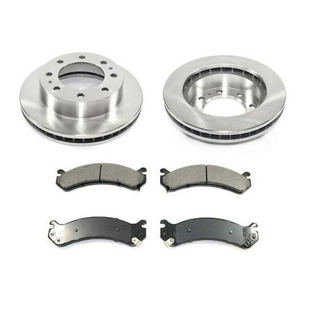 Front Semi Metallic Brake Pads and Rotor Kit - Compatible with 2001 - 2010 Chevy Silverado 2500 HD 2002 2003 2004 2005 2006 2007 2008 2009