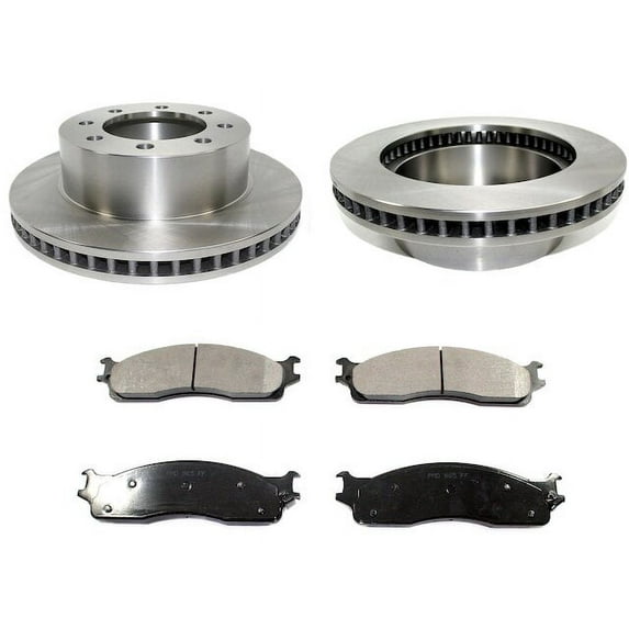 Front Semi Metallic Brake Pads and Rotor Kit - Compatible with 2003 - 2008 Dodge Ram 2500 2004 2005 2006 2007