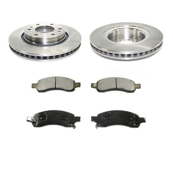 Front Semi Metallic Brake Pads and Rotor Kit - Compatible with 2006 - 2009 GMC Envoy 4.2L 6-Cylinder 2007 2008