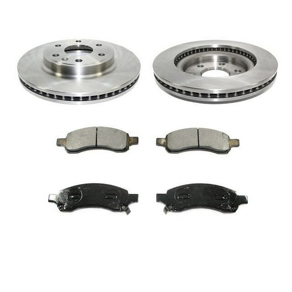 Front Semi Metallic Brake Pads and Rotor Kit - Compatible with 2007 - 2016 GMC Acadia 2008 2009 2010 2011 2012 2013 2014 2015