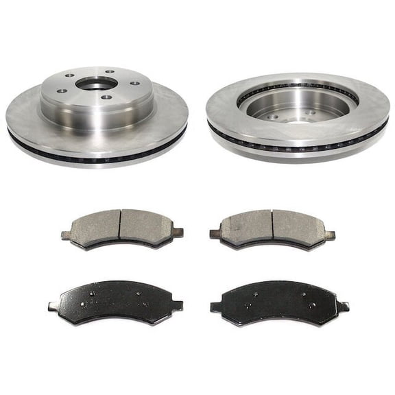 Front Semi Metallic Brake Pads and Rotor Kit - Compatible with 2011 - 2018 Ram 1500 2012 2013 2014 2015 2016 2017