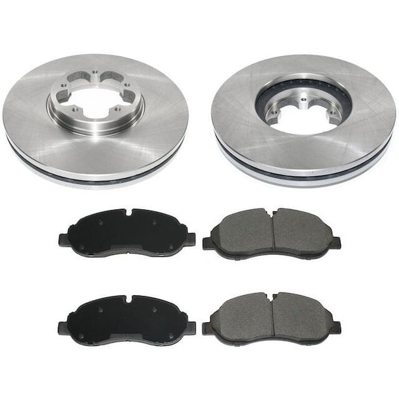 Front Semi Metallic Brake Pads and Rotor Kit - Compatible with 2015 - 2017 Ford Transit-350 (Up To 5/24/2017 Vehicle Production) 2016