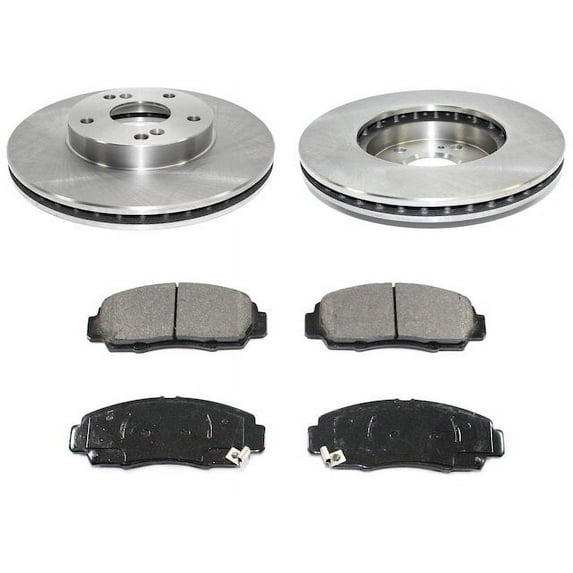Front Semi Metallic Disc Brake Pads and Rotor Kit - Compatible with 2003 - 2007 Honda Accord 3.0L V6 2004 2005 2006