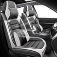 thumbnail image 1 of Front Set Car Seat Covers Fit for Infiniti 97% Car Models Faux Leather Full Coverage Car Seat Cushions Anti-Slip Car Interior Accessories(Gray+White,Luxury)Universal Fit, 1 of 6