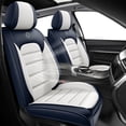 thumbnail image 1 of Front Set Seat Covers for Car Fit for 98% Jeep Models Waterproof Leather Car Seat Protectors (Blue+White,Standard)Car Seat Cushions with Airbag Easy to Clean and Install, 1 of 6