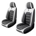thumbnail image 1 of Front Set Seat Covers for Jeep 98% Car Models Waterproof Faux Leather Car Seat Protectors Comfortable and Breathable Car Interior Seat Cushions（White+Gray）, 1 of 6