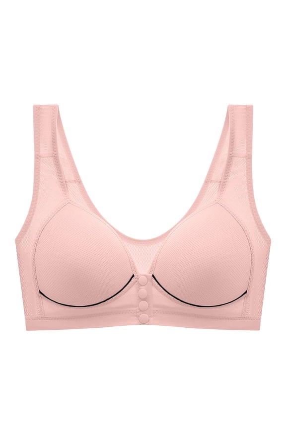 Front Snap Close Post-Surgery Bra Mesh Breathable Wireless Longline Sleep Everyday Bra Push Up Daily Brassiere
