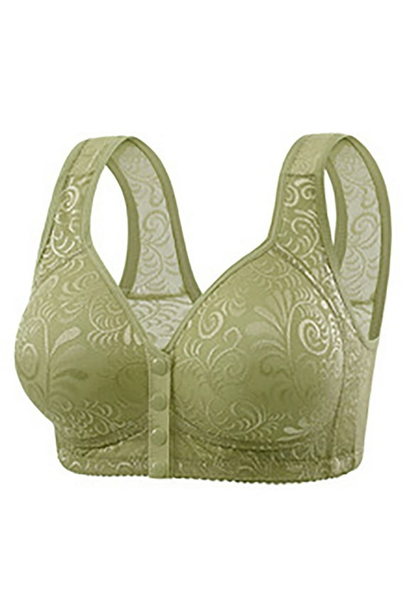 Front Snaps Bras for Old Women Soft Cotton Buckle Bra Comfy Corset Underwear Wirefree Plus Size Push Up Full Coverage Bras