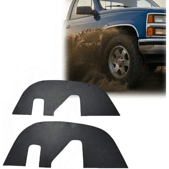 Front Splash Guard Fender Liner Set Compatible with 1988-1998 Chevy GMC K1500 4WD,2-Piece Wheel Well Splash Shield
