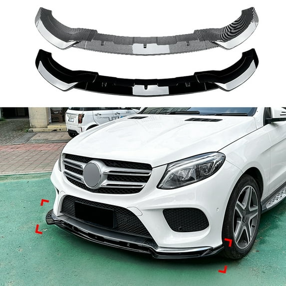 Front Spoiler Splitter Lip For Benz W166 C292 Coupe AMG 2015-2018 Gloss Black