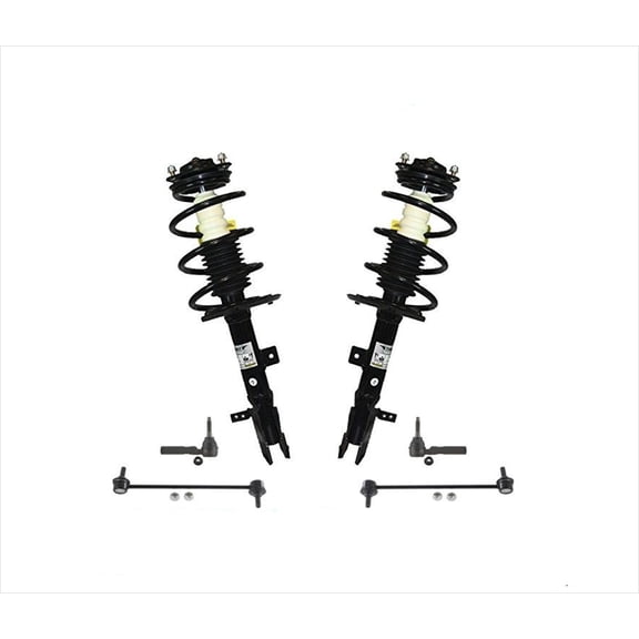 Front Spring Struts + Outer Tie Rods + Sway Bar Links for 07-12 Dodge Caliber