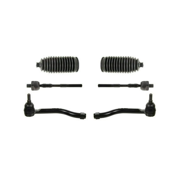 Front Steering 6 Pieces Kit Tie Rod Ends Outer Inner with Bellow Boots Fits Passenger & Driver Side Fits select: 2007-2013 NISSAN ALTIMA