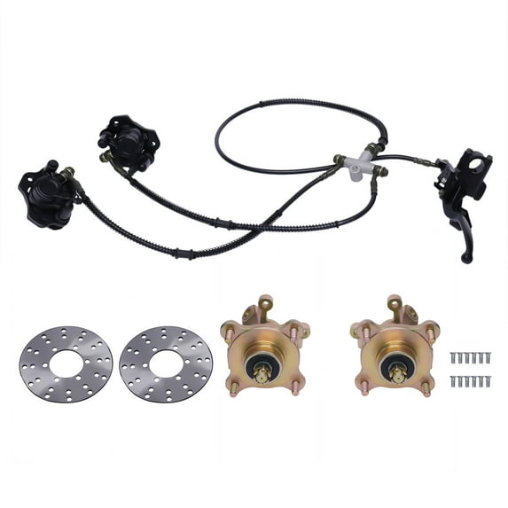 Front Steering Knuckle Spindle Brake Disc Caliper Wheel Hub For 125cc-250cc ATV ATV Front Steering Knuckle Assembly + Spindle Wheel Hub Caliper Rotor 125-250cc Front Steering Knuckle Spindle