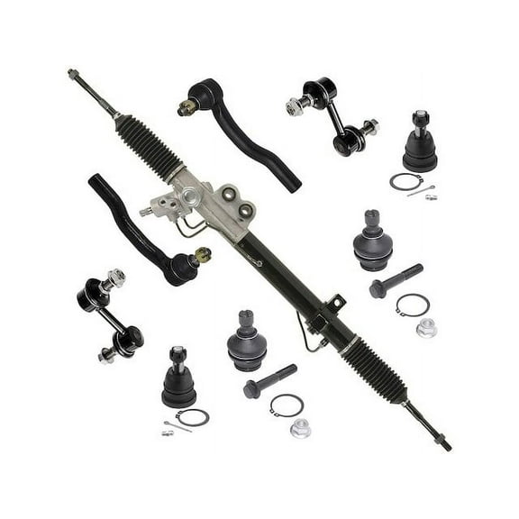 Front Steering Rack Pinion Ball Joint and Sway Bar Link Tie Rod End Kit - 9 Piece - Compatible with 2004 - 2015 Nissan Titan 2005 2006 2007 2008 2009 2010 2011 2012 2013 2014