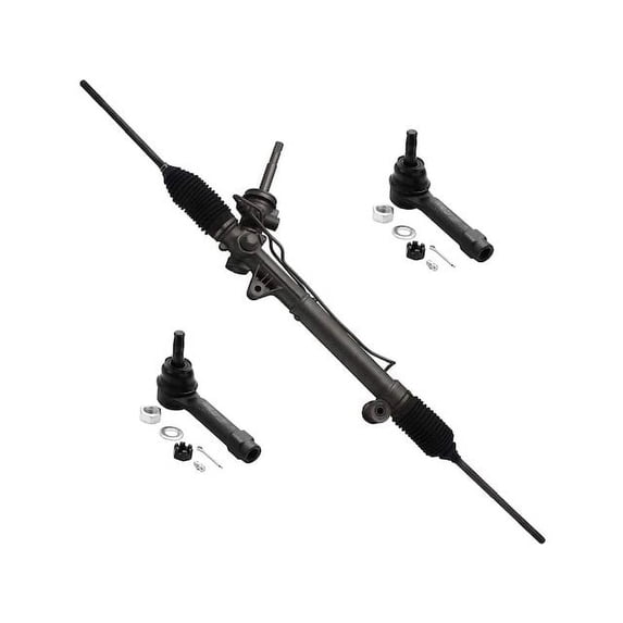 Front Steering Rack and Tie Rod End Kit - Compatible with 1999 - 2005 Pontiac Montana Base FWD 2000 2001 2002 2003 2004