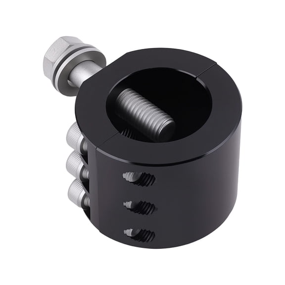 Front Steering Stabilizer Clamp for Jeep Wrangler JL JLU JT 2018-2025, 1-5/8" Tie Rod Mount, CNC Machined Steel Steering Suspension Clip, SKU 72556803, Black Corrosion Resistant