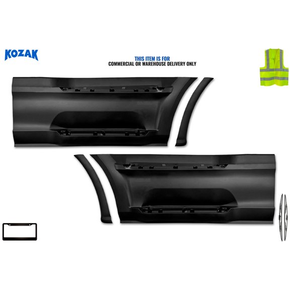 Front Step Side Panels with Brackets and Extensions Set (Right Passenger and Left Driver Side) Compatible with Peterbilt 579 2022+