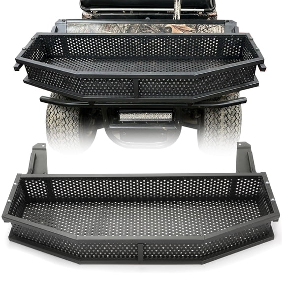 Front Storage Basket for Club Car DS Golf Cart, Heavy Duty Utility Cargo Basket with Front Frame Mount, Universal Fit for Golf Cart Front End Accessories