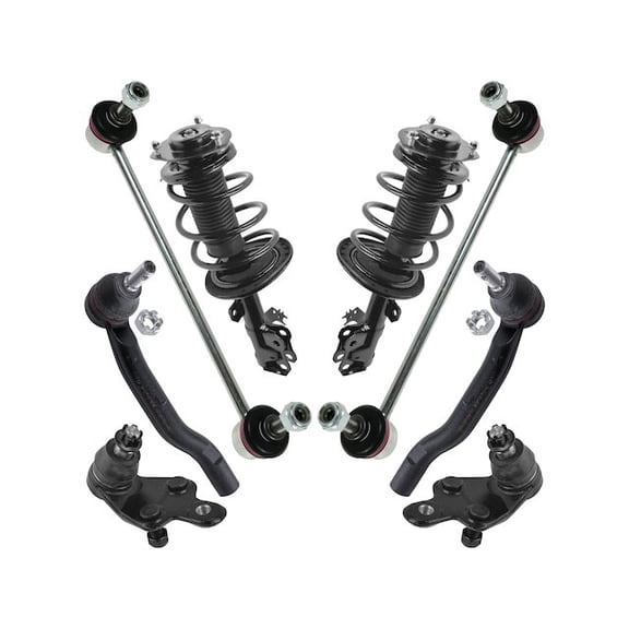 Front Strut Coil Spring Ball Joint Tie Rod Kit 8 Piece - Compatible with 2012 - 2017 Toyota Camry SE 2013 2014 2015 2016