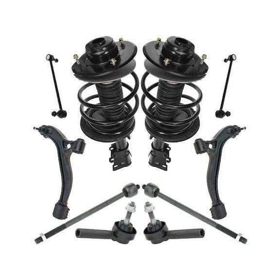 Front Strut Coil Spring Control Arm Tie Rod Kit 10 Piece - Compatible with 2001 - 2004 Dodge Grand Caravan 2002 2003