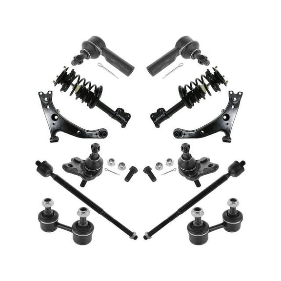 Front Strut Coil Spring Control Arm Tie Rod Kit 12 Piece - Compatible with 1996 - 2002 Toyota Corolla 1997 1998 1999 2000 2001