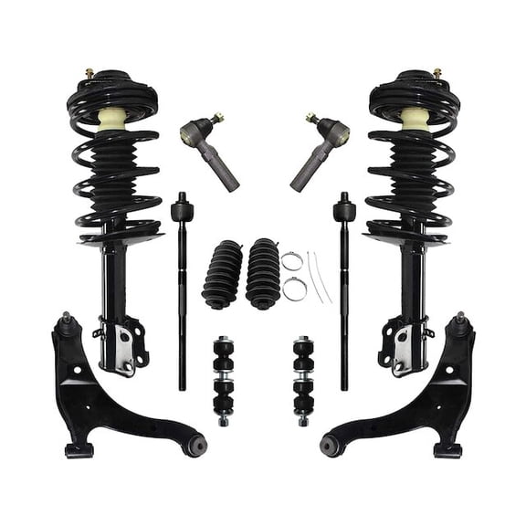 Front Strut Coil Spring Control Arm Tie Rod Kit - Compatible with 2001 - 2010 Chrysler PT Cruiser Naturally Aspirated 2002 2003 2004 2005 2006 2007 2008 2009