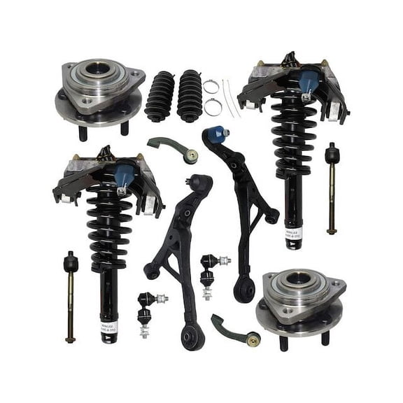 Front Strut Coil Spring Control Arm Tie Rod Kit - Compatible with 1999 - 2000 Plymouth Breeze