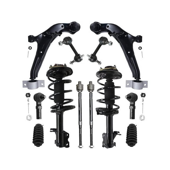 Front Strut Coil Spring Control Arm Tie Rod Kit - Compatible with 2000 - 2001 Nissan Maxima