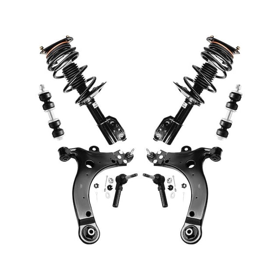 Front Strut Coil Spring Control Arm Tie Rod Kit - Compatible with 2000 - 2005 Chevy Impala 2001 2002 2003 2004