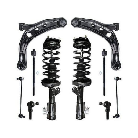 Front Strut Coil Spring Control Arm Tie Rod Kit - Compatible with 2001 - 2006 Mazda MPV 2002 2003 2004 2005