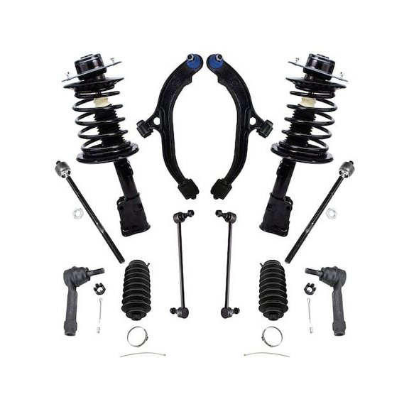 Front Strut Coil Spring Control Arm Tie Rod Kit - Compatible with 2001 - 2007 Dodge Caravan 2002 2003 2004 2005 2006