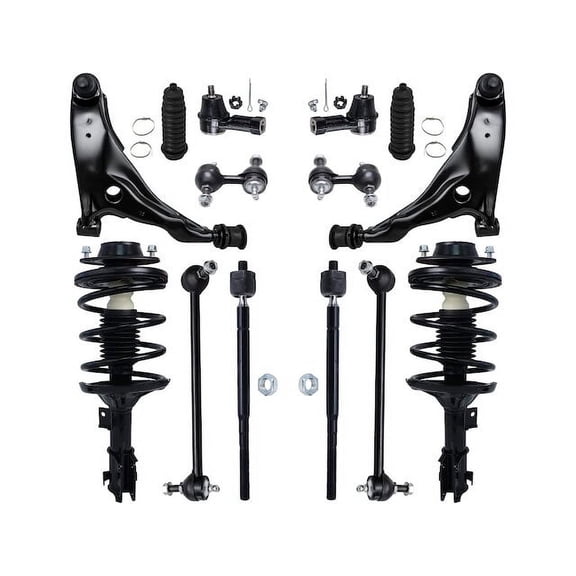 Front Strut Coil Spring Control Arm Tie Rod Kit - Compatible with 2001 Dodge Stratus SE Coupe 2.4L 4-Cylinder