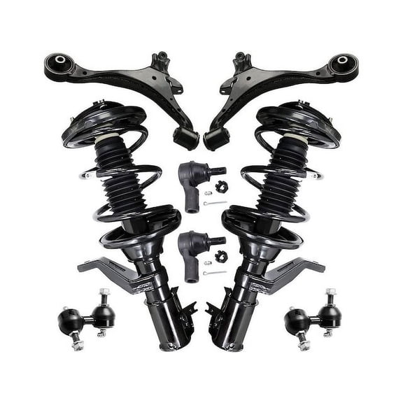 Front Strut Coil Spring Control Arm Tie Rod Kit - Compatible with 2002 - 2004 Acura RSX 2003