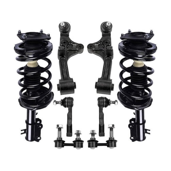 Front Strut Coil Spring Control Arm Tie Rod Kit - Compatible with 2002 - 2005 Kia Sedona 2003 2004