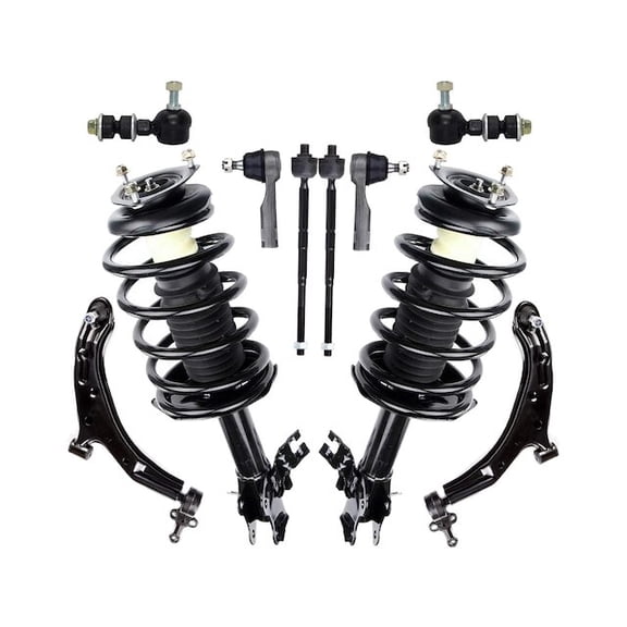 Front Strut Coil Spring Control Arm Tie Rod Kit - Compatible with 2002 - 2006 Nissan Sentra 2003 2004 2005
