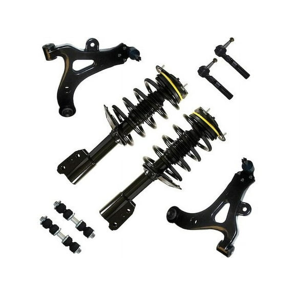 Front Strut Coil Spring Control Arm Tie Rod Kit - Compatible with 2002 - 2007 Buick Rendezvous 2003 2004 2005 2006