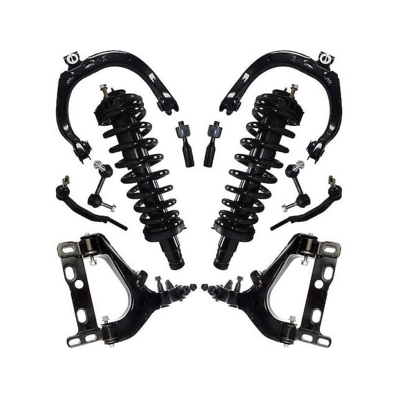 Front Strut Coil Spring Control Arm Tie Rod Kit - Compatible with 2004 - 2007 Chevy Trailblazer 4.2L 6-Cylinder 2005 2006